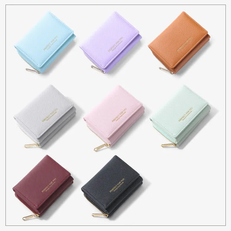 Trifold Multi-Slot Short Wallet Mini Wallet for Women Girls