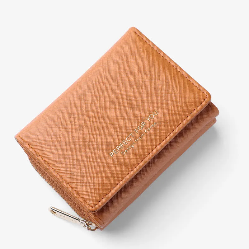 Trifold Multi-Slot Short Wallet Mini Wallet for Women Girls