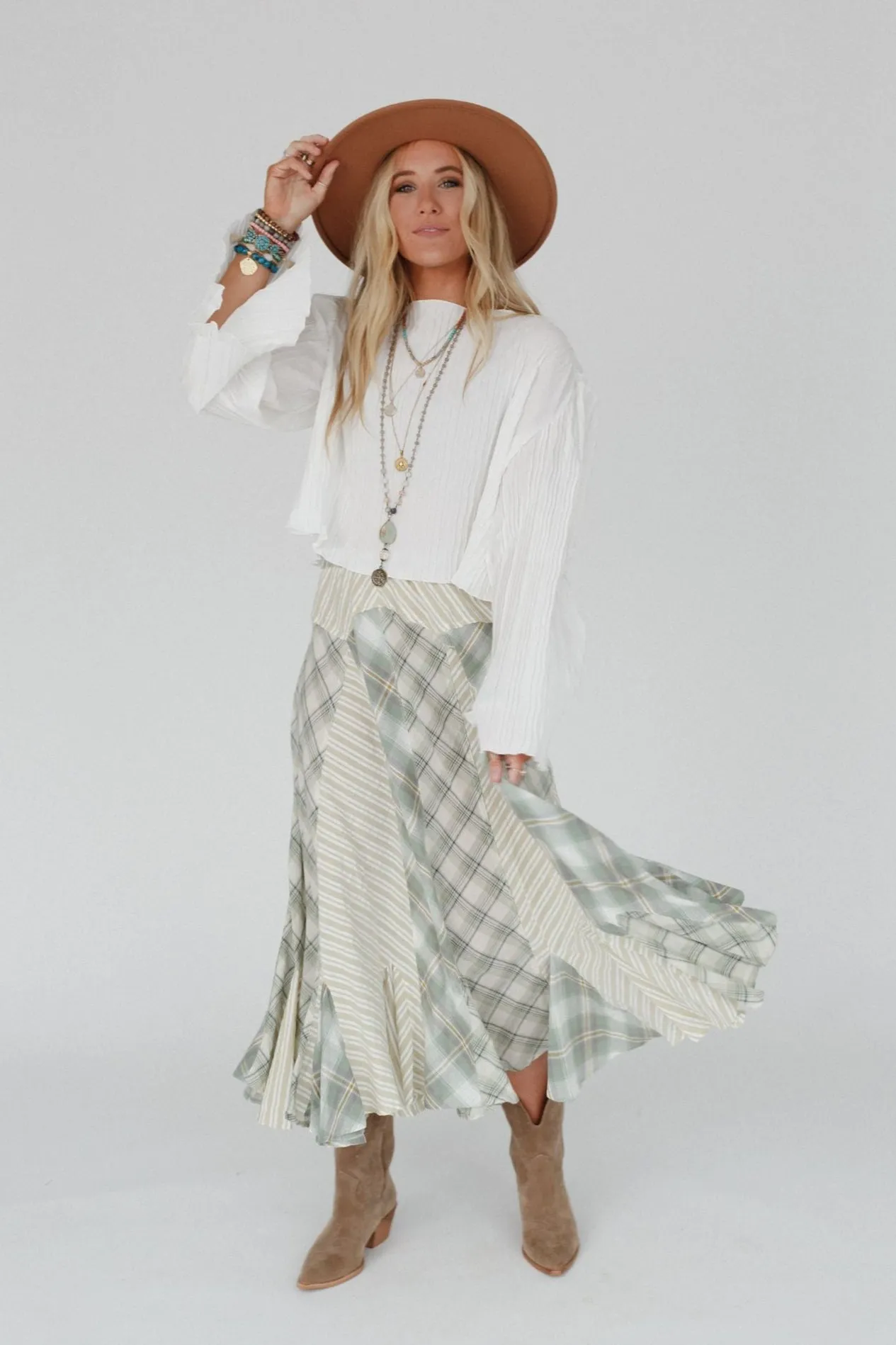 Twirl With Us Maxi Skirt - Sage