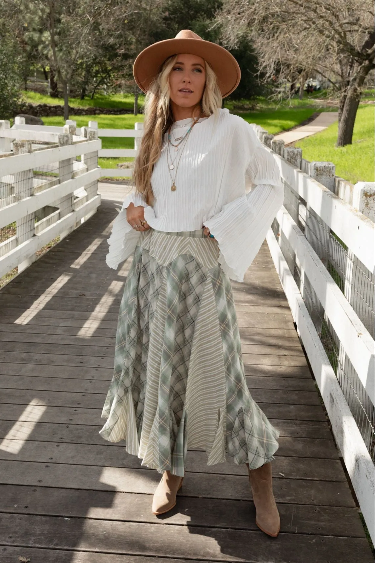 Twirl With Us Maxi Skirt - Sage