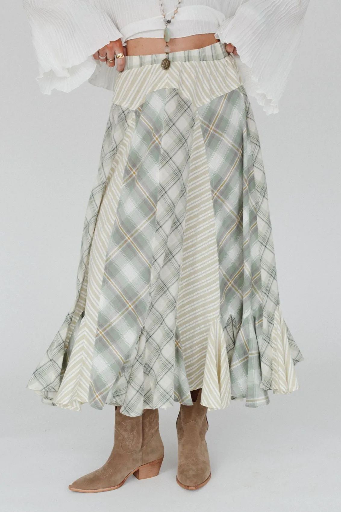 Twirl With Us Maxi Skirt - Sage