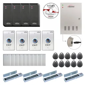 Visionis FPC-6205 Two Doors / Four Doors Access Control TCP / IP Wiegand For Out Swing Door Electric 600lbs MagLock Controller Box   Indoor/Outdoor Card Reader   Software Included   20,000 Users Kit