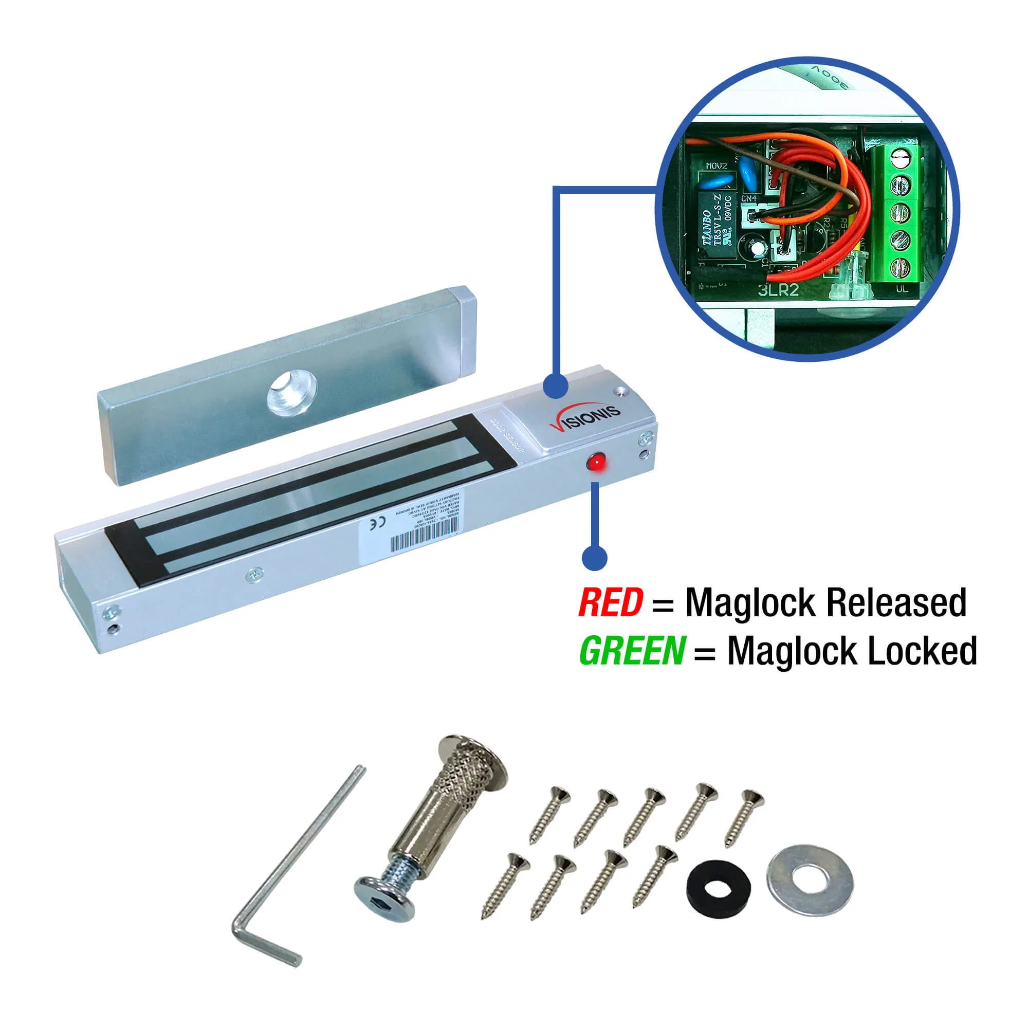 Visionis FPC-6549 Four Doors Access Control TCP / IP Wiegand Out Swing Door Electric 300lbs Mag Lock Controller Box   Indoor / Outdoor Card Reader   Software Included   20,000 Users Kit