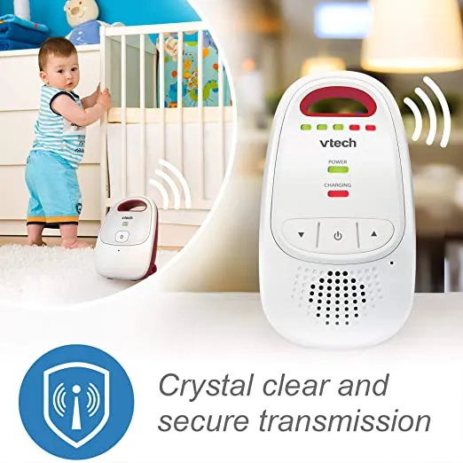 VTech Baby BM1000 Digital Audio Baby Monitor, White/Red