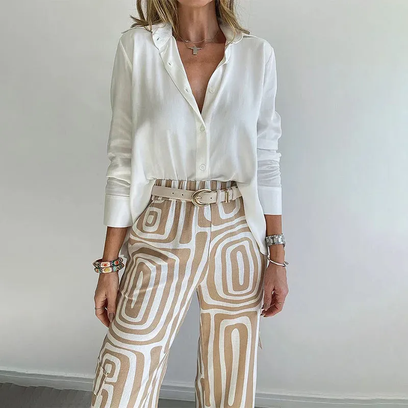 Women's Casual Shirt Pants Two Piece Set✈️Buy 2 free shipping